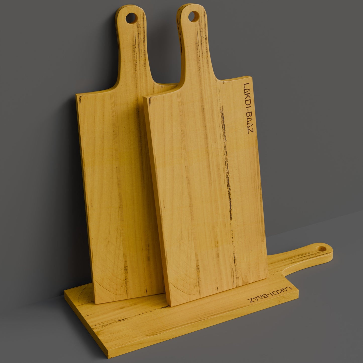 Buy Lakdi-Baaz| Premium Wooden Platter Square Cutting Board made from Light weight Solid Wood Serving Board Chopping Board