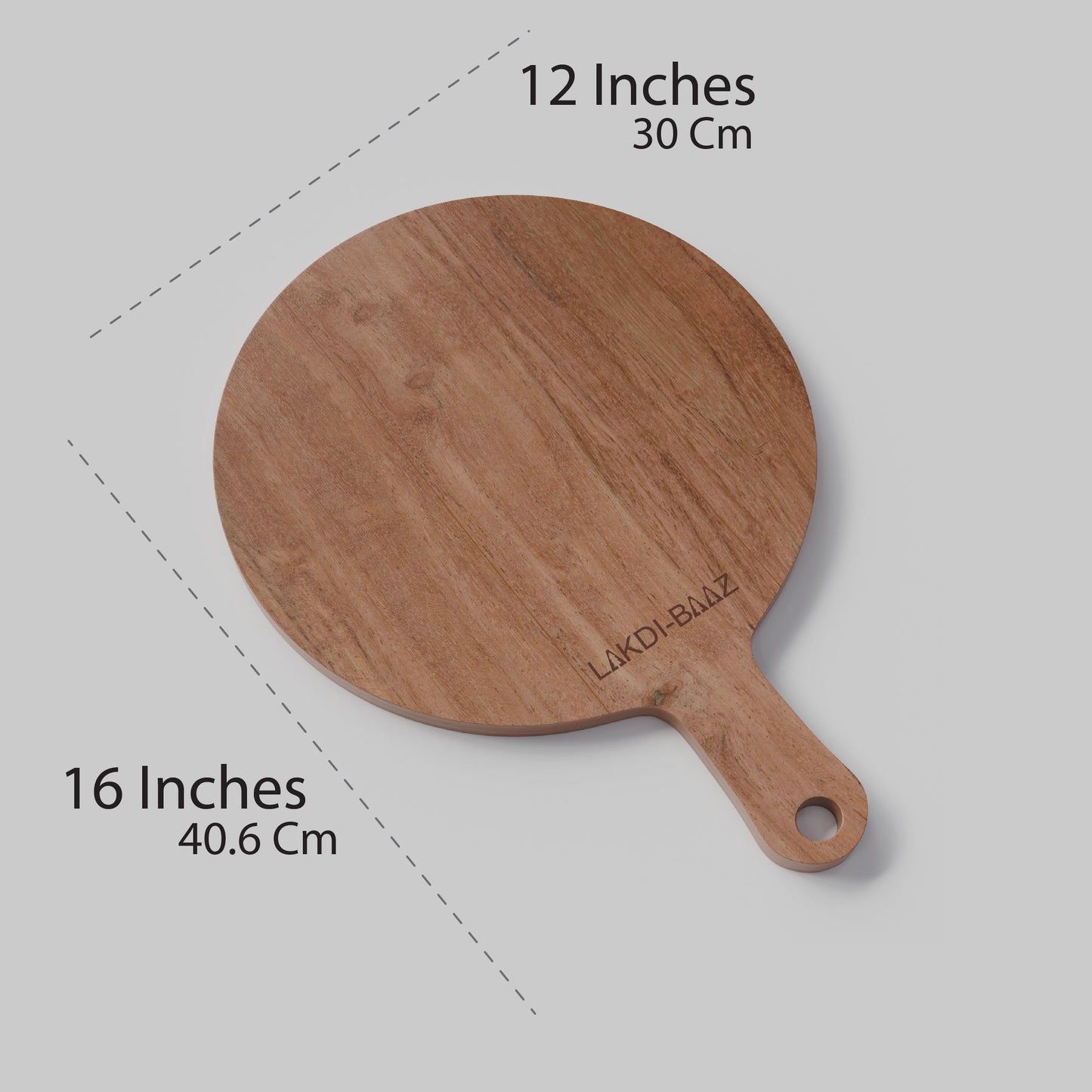 Buy Lakdi-Baaz| Premium Wooden Platter Round Cutting Board Serving Board Chopping Board Large(29 X 40 CM)