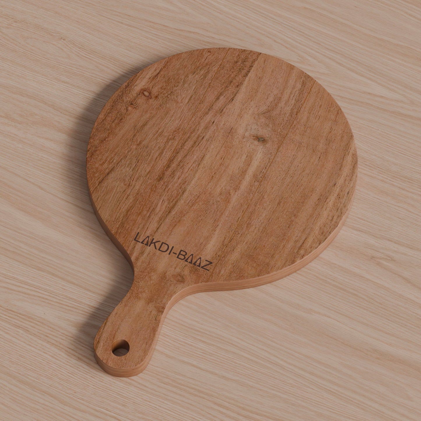 Buy Lakdi-Baaz| Premium Wooden Platter Round Cutting Board Serving Board Chopping Board Medium(25 X 35 Cm)