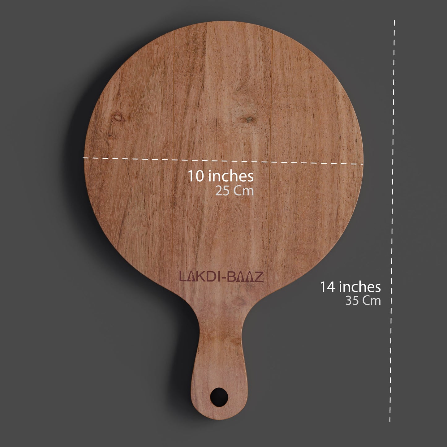 Buy Lakdi-Baaz| Premium Wooden Platter Round Cutting Board Serving Board Chopping Board Medium(25 X 35 Cm)