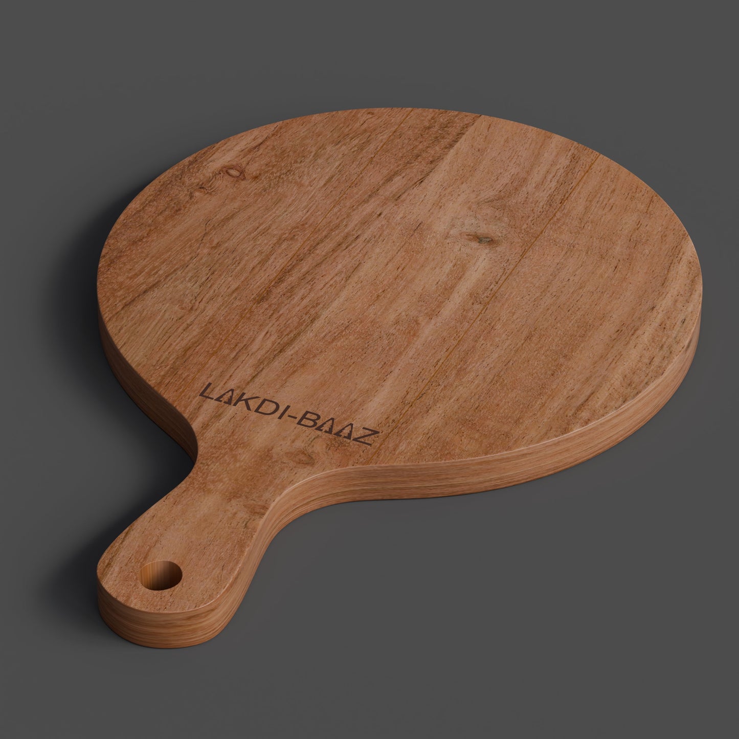 Buy Lakdi-Baaz| Premium Wooden Platter Round Cutting Board Serving Board Chopping Board Medium(25 X 35 Cm)