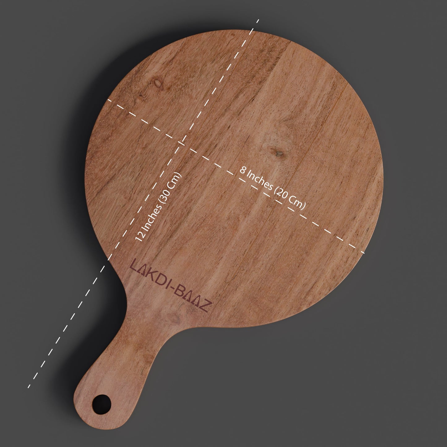 Buy Lakdi-Baaz| Premium Wooden Platter Round Cutting Board Serving Board Chopping Board Small(19 X 29 CM)