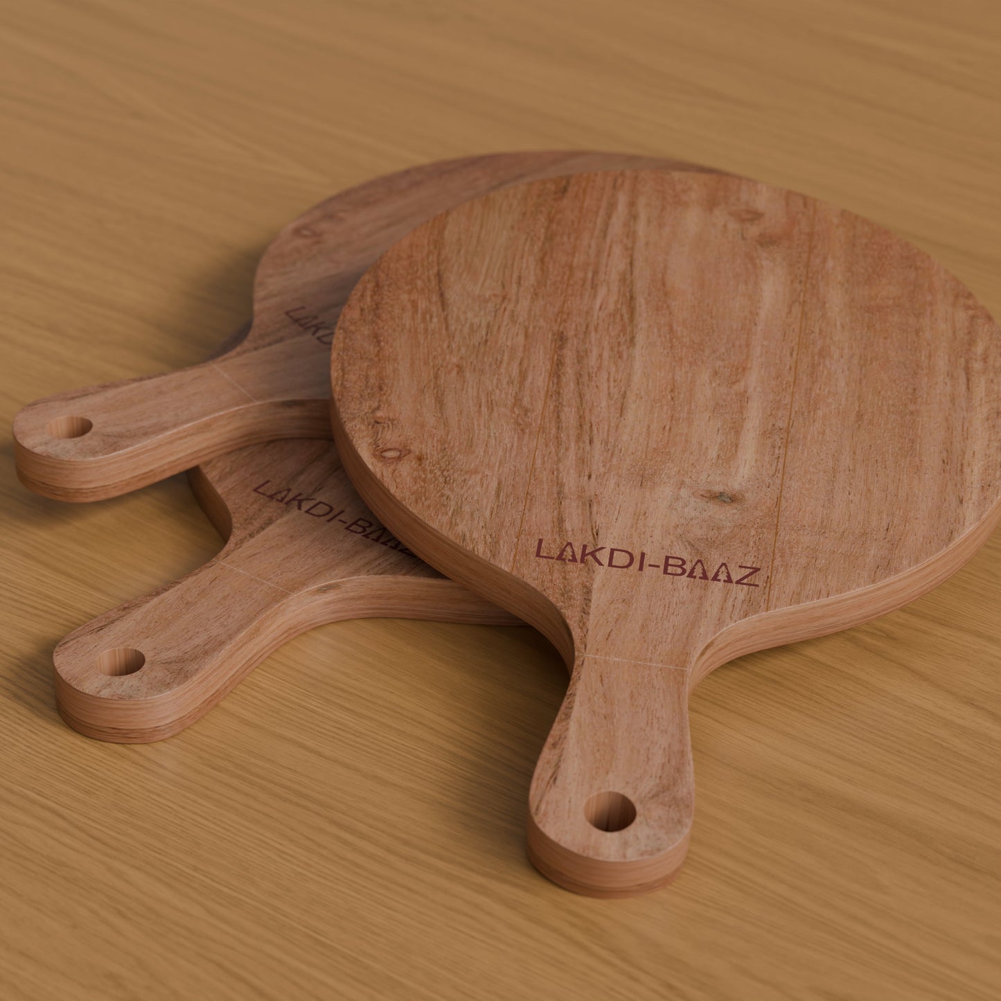 Buy Lakdi-Baaz| Premium Wooden Platter Round Cutting Board Serving Board Chopping Board Small(19 X 29 CM)