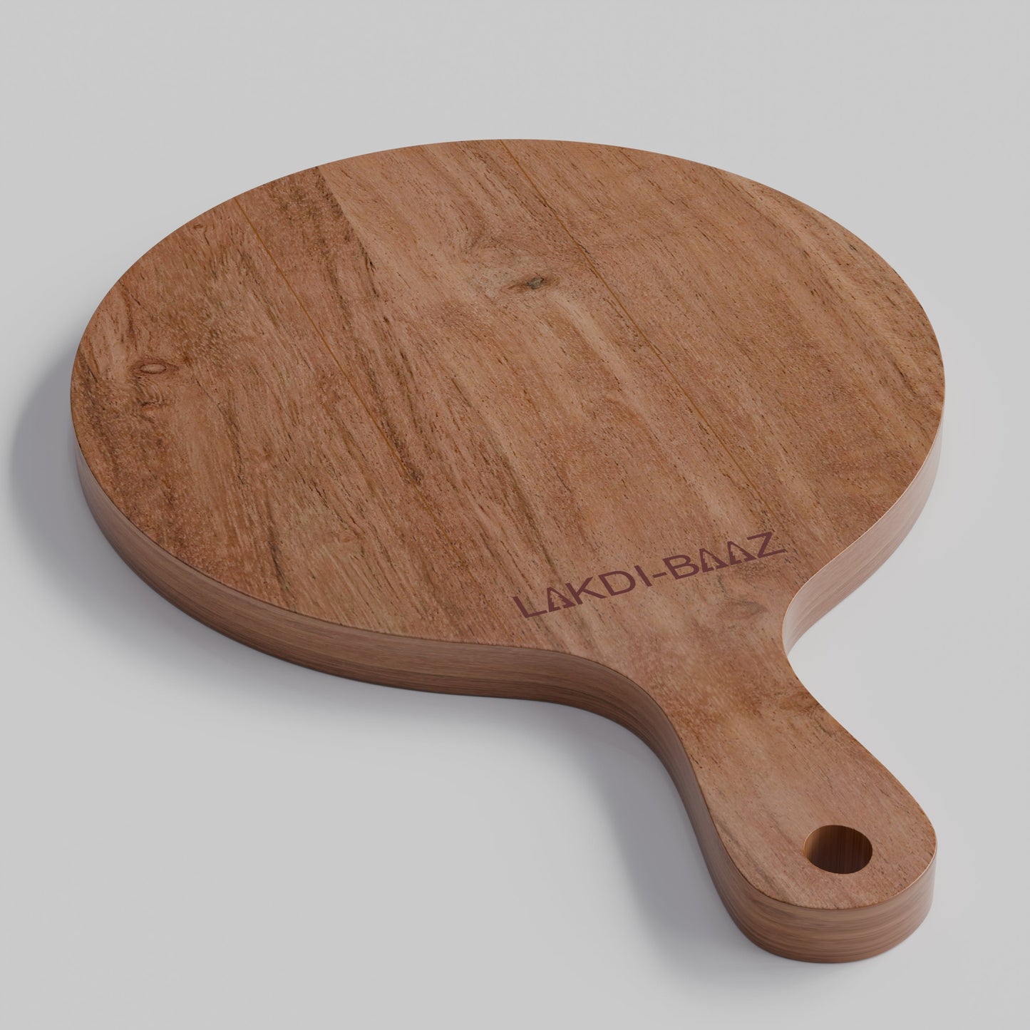 Buy Lakdi-Baaz| Premium Wooden Platter Round Cutting Board Serving Board Chopping Board Small(19 X 29 CM)