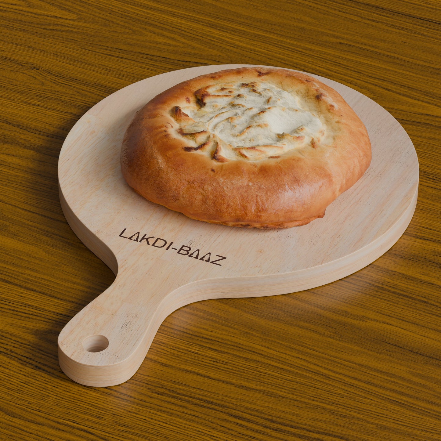 Buy Lakdi Baaz | Medium Rubber Wood Round Chopping Board Rubber β Solid Wood Chopper Boards/Cut Board/Serving Board for Kitchens