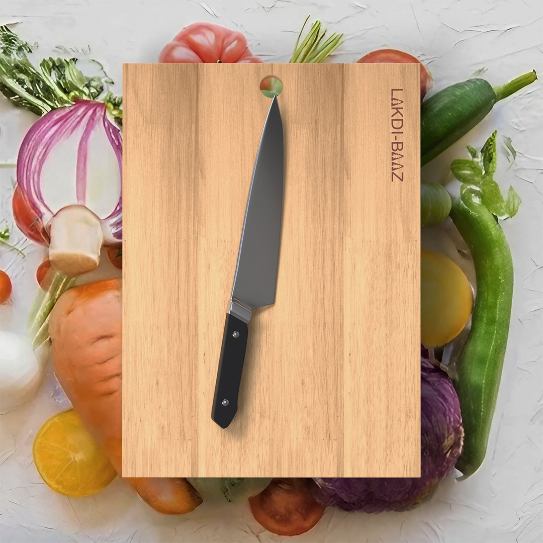 Buy Lakdi Baaz | Premium Rubber Wood Chopping Board Rubber β Handmade Chopper Boards/Cut Board/Serving Board for Veg & Fruit