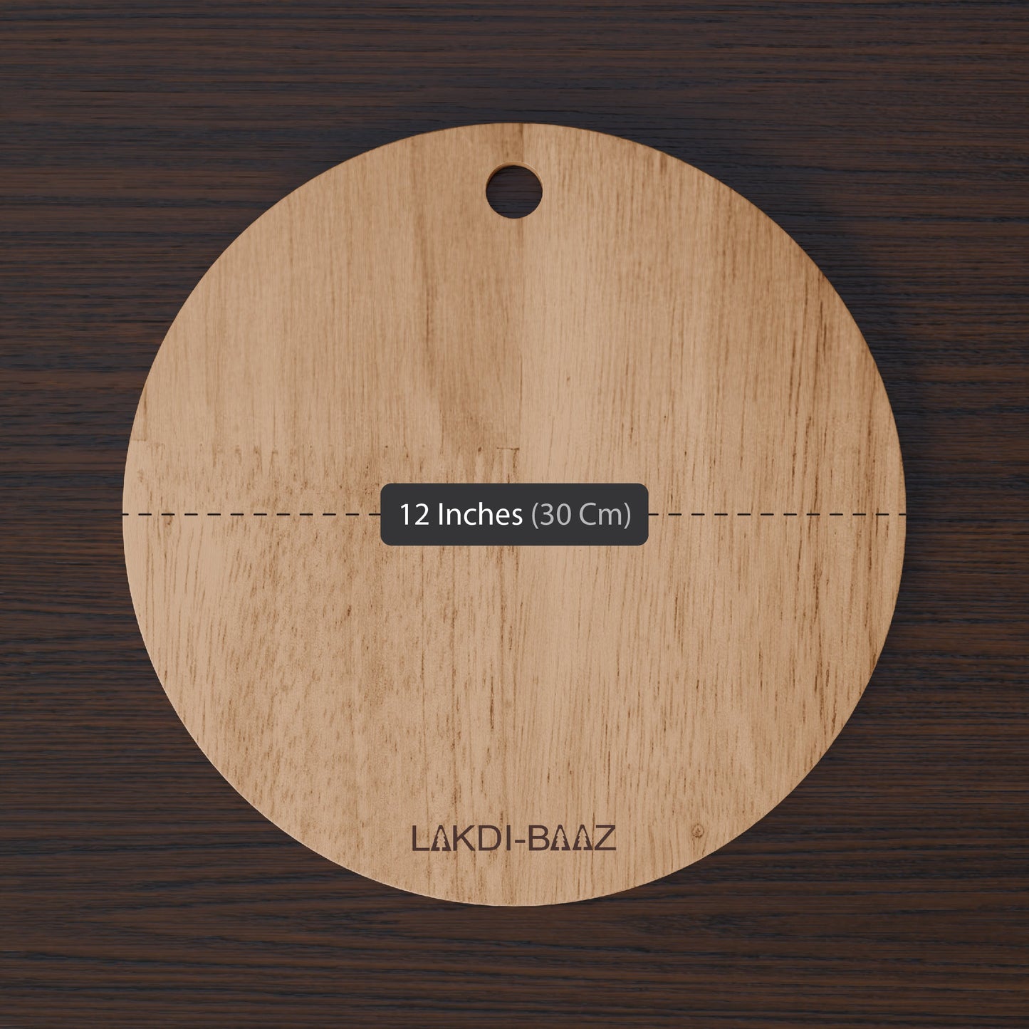 Buy Lakdi Baaz | Round Rubber Wood Chopping Board Rubber β Lightweight Chopper Boards/Cut Board/Serving Board for Daily Use