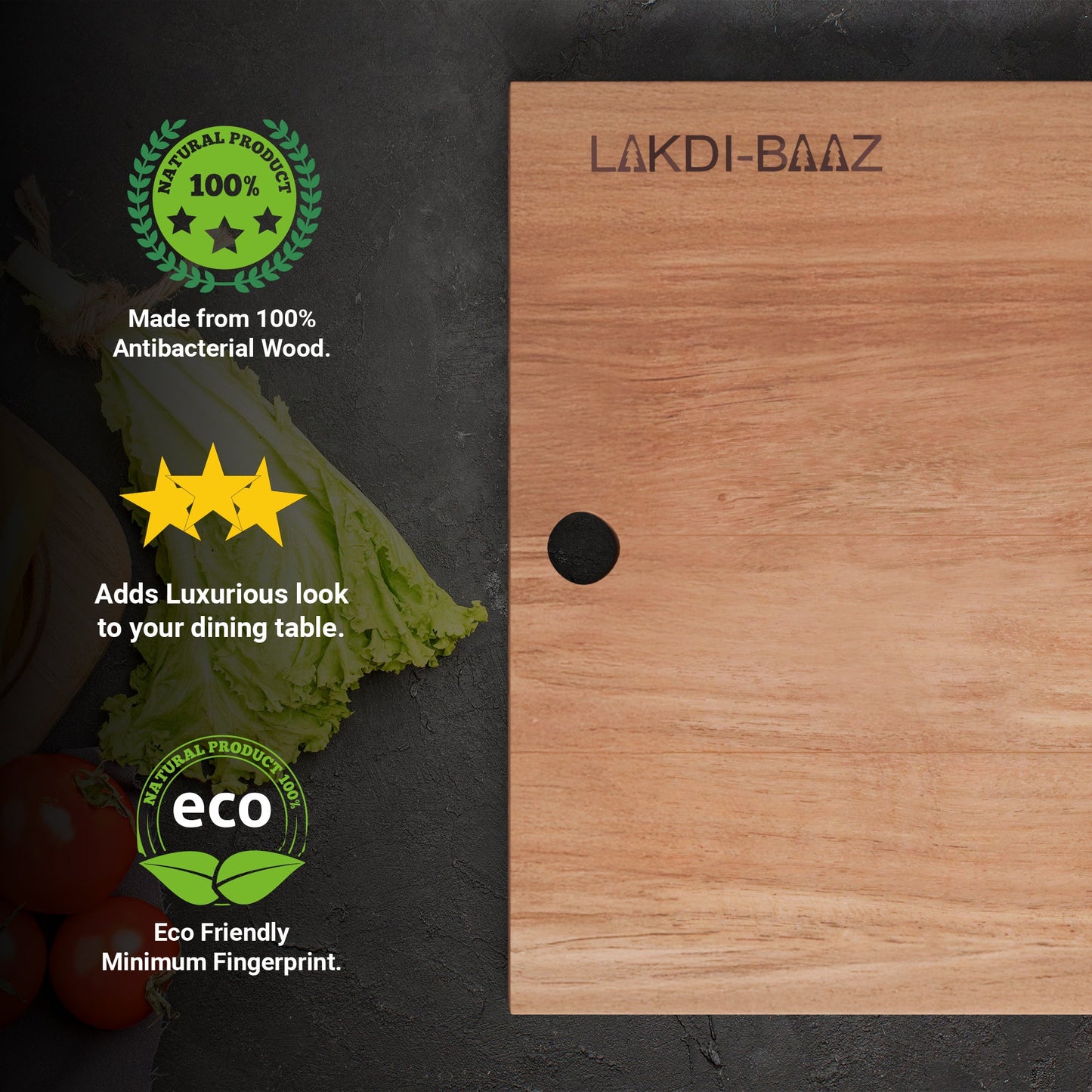 Buy Lakdi Baaz | Wooden Cutting Board made from Anti Bacterial Neem Wood