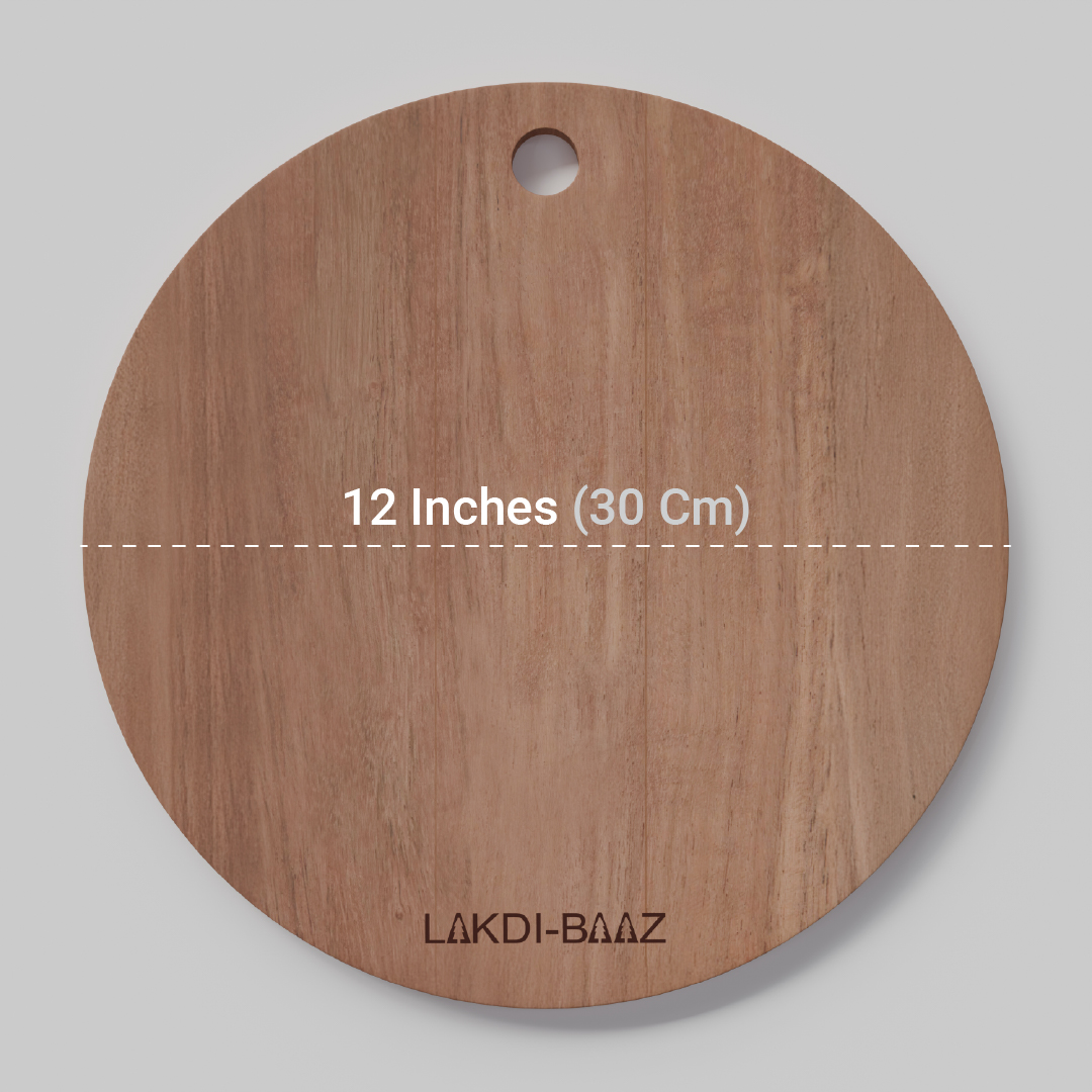 Buy Lakdi Baaz | Wooden Round Cutting Board made from Natural Neem Wood