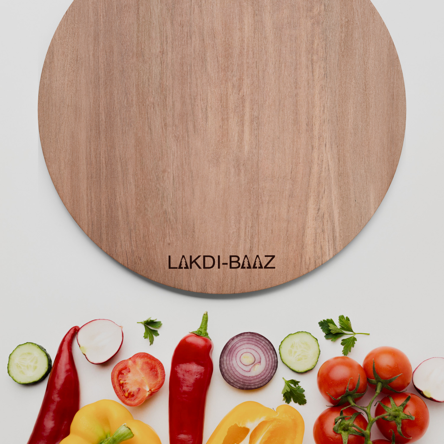 Buy Lakdi Baaz | Wooden Round Cutting Board made from Natural Neem Wood