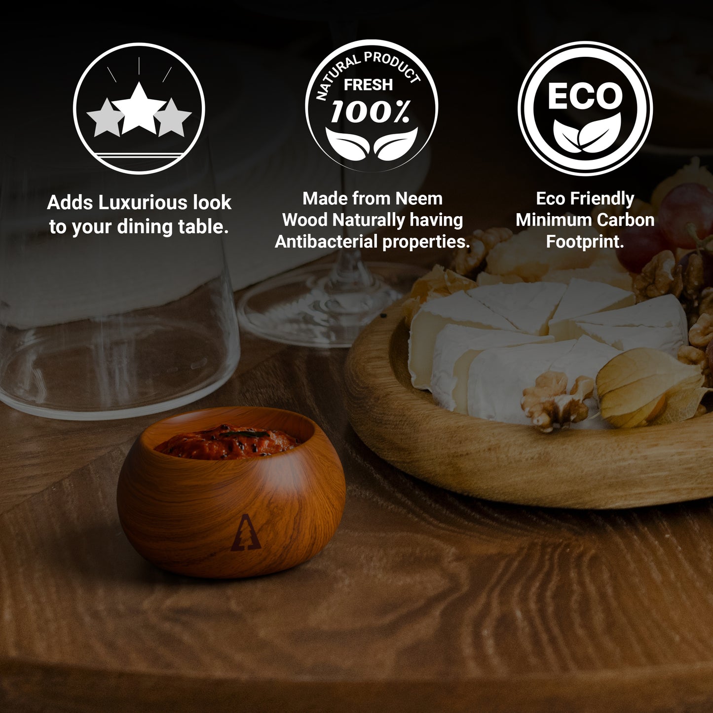 Buy Natural Non Toxic Wooden Bowl Snack Serving Bowl Made From Neem Wood No Color Used 1PC Teak
