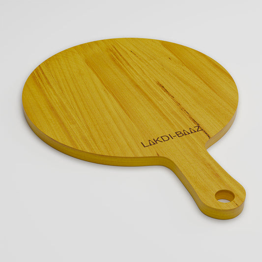 Buy Lakdi-Baaz| Premium Wooden Platter Round Cutting Board Serving Board  Chopping Board Made from Light weight Solid Wood