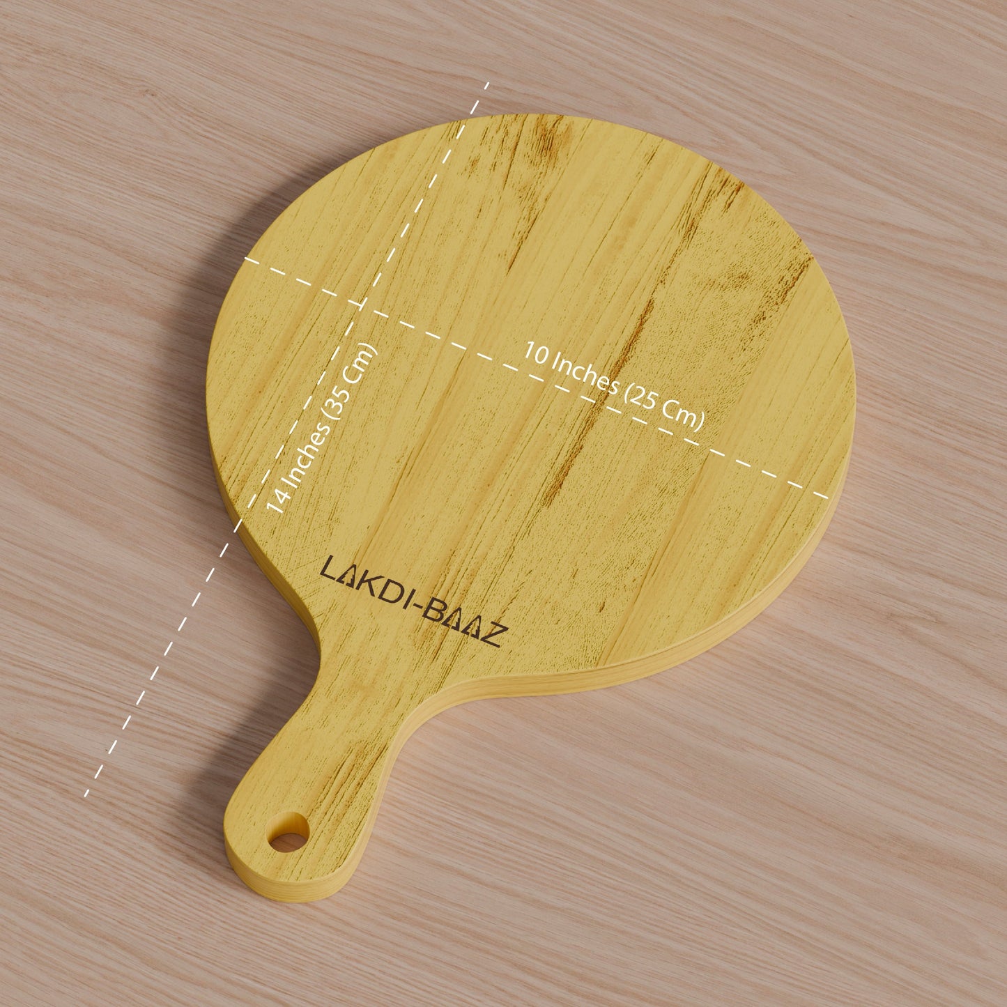 Buy Lakdi-Baaz| Premium Wooden Platter Round Cutting Board Serving Board  Chopping Board Made from Light weight Solid Wood