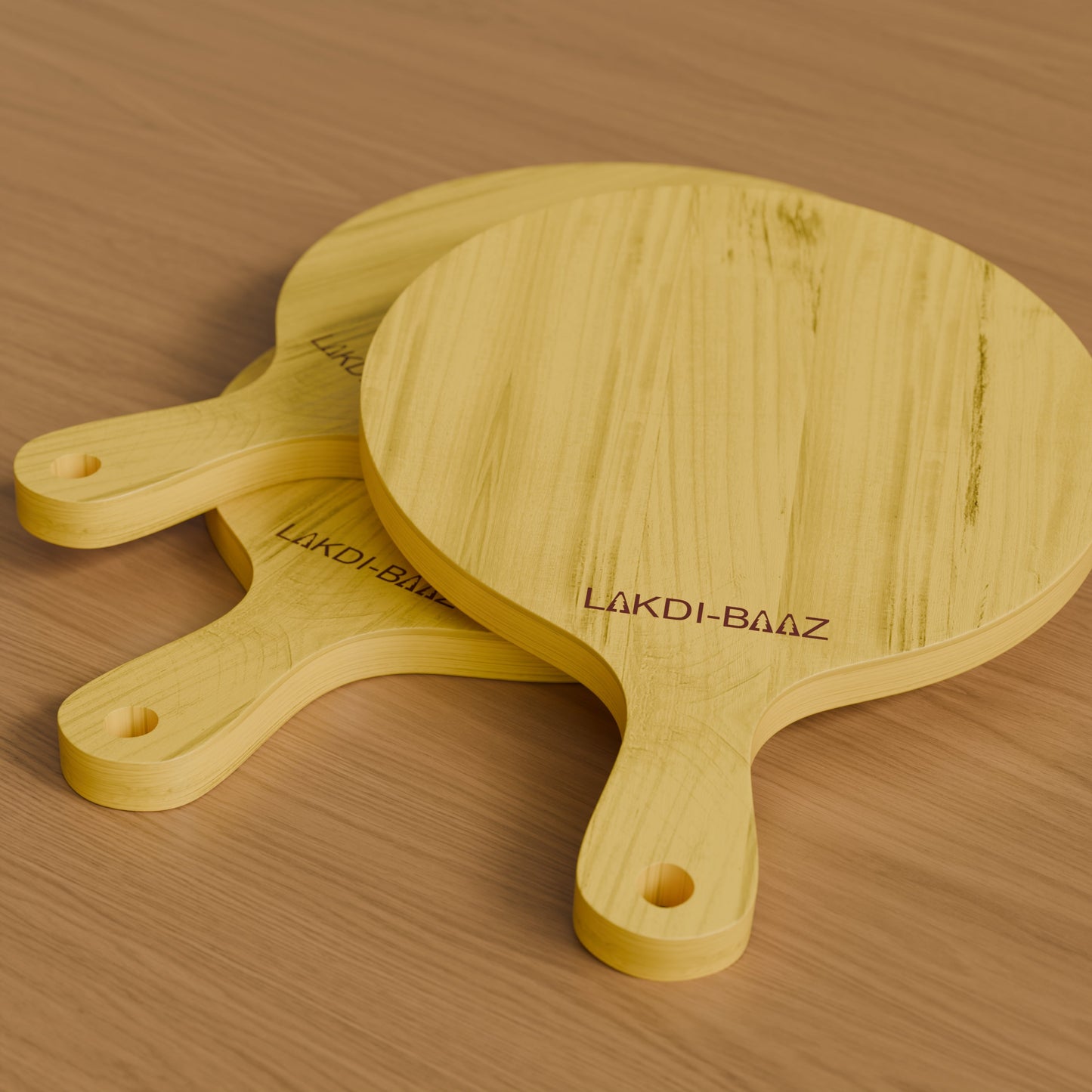 BuyLakdi-Baaz| Premium Wooden Platter Round Cutting Board Serving Board  Wood Chopping Board Made from Light weight Solid Wood