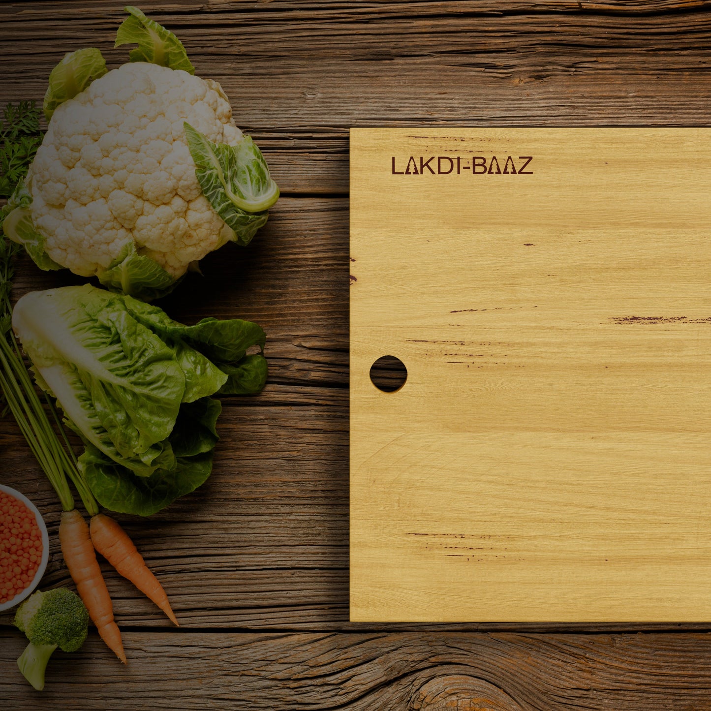 Buy Lakdi Baaz | Wooden Cutting Board made from Light weight Solid Wood - Wood Serving Board