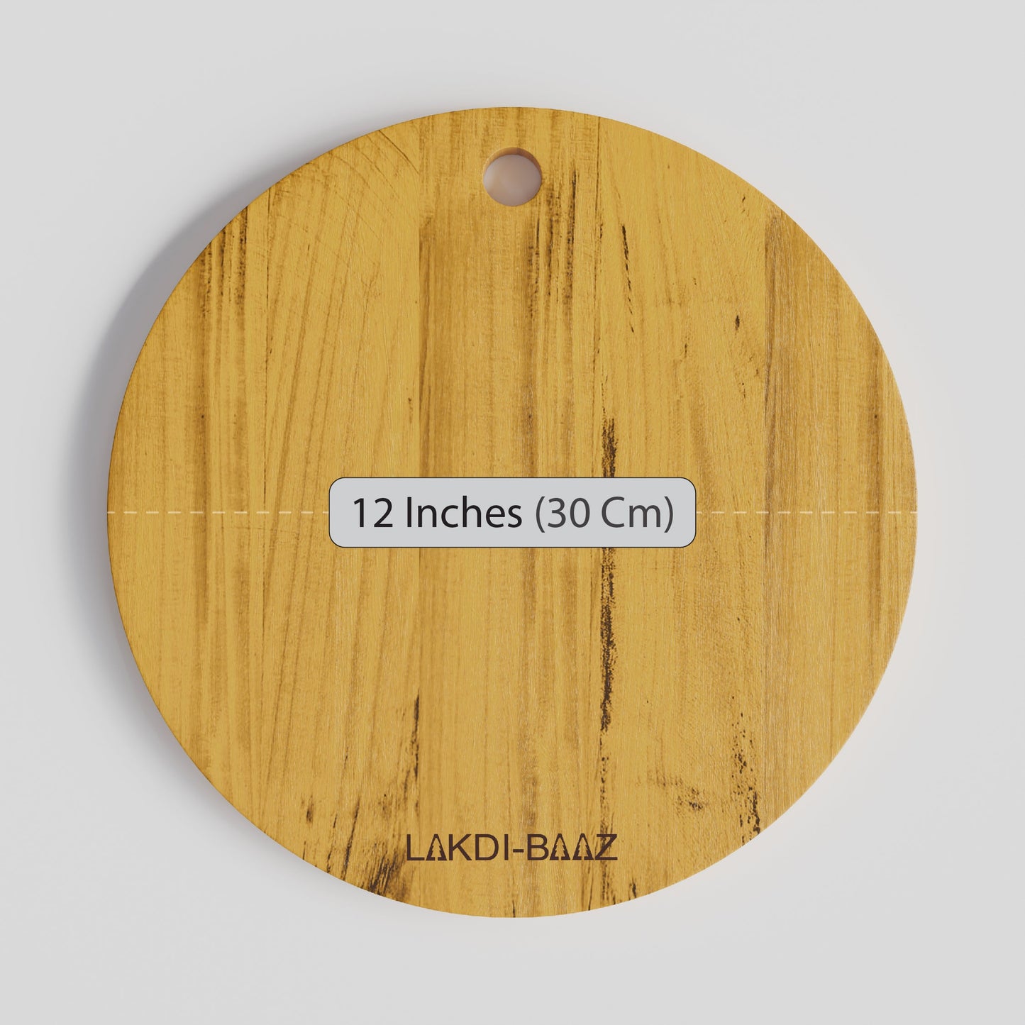 Buy Lakdi Baaz | Wooden Cutting Board Round Made from Light weight Solid Wood - Wood Chopping Board