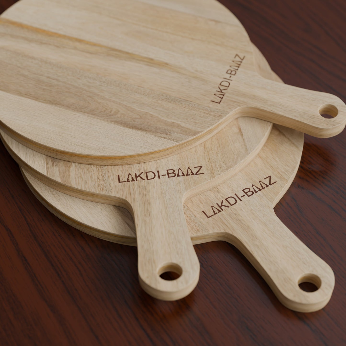 Buy Lakdi Baaz | Large Mango Wood Round Chopping Board Mango ? Premium Chopper Boards/Cut Board/Serving Board for Cooking