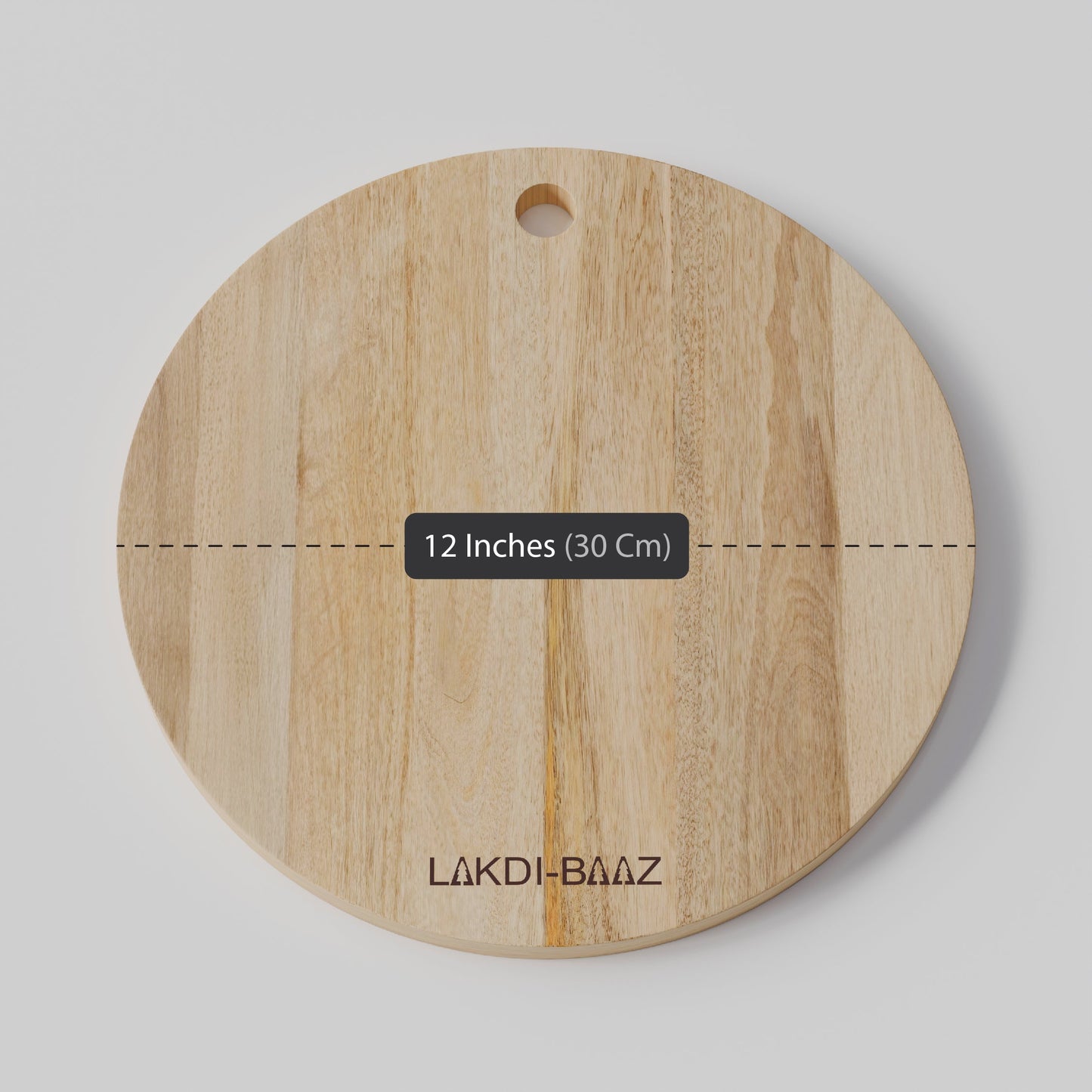 Buy Lakdi Baaz | Round Mango Wood Chopping Board Mango ? Lightweight Chopper Boards/Cut Board/Serving Board for Daily Use