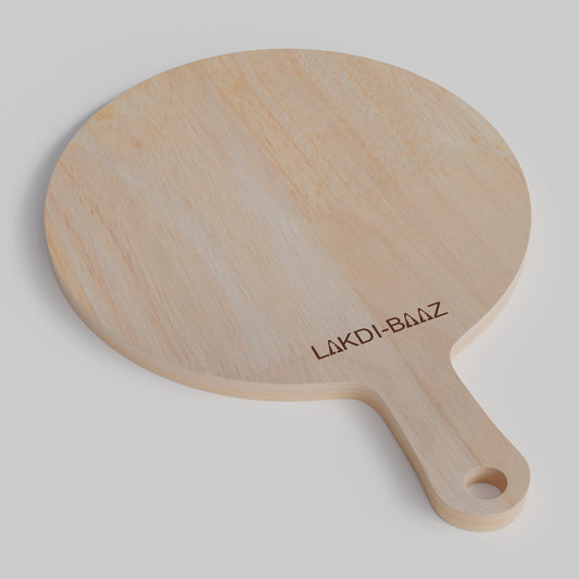 Buy Lakdi Baaz | Large Rubber Wood Round Chopping Board Rubber – Premium Chopper Boards/Cut Board/Serving Board for Cooking