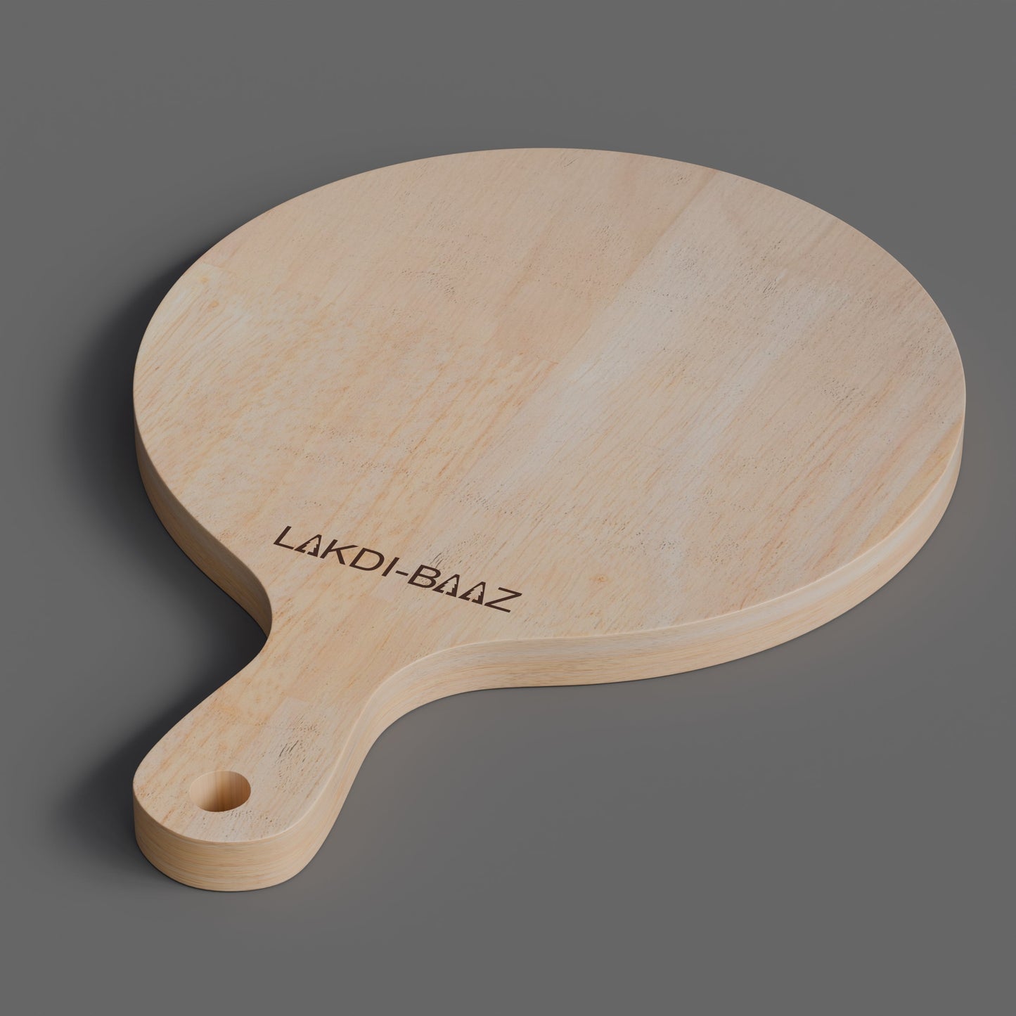 Buy Lakdi Baaz | Medium Rubber Wood Round Chopping Board Rubber – Solid Wood Chopper Boards/Cut Board/Serving Board for Kitchens