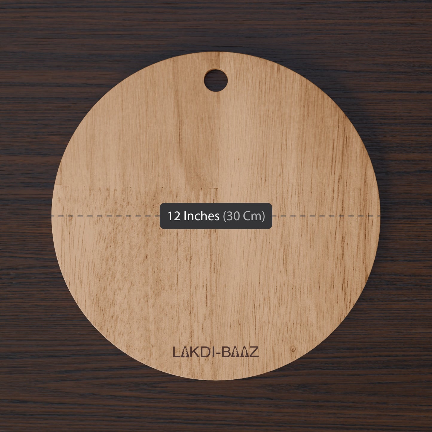 Buy Lakdi Baaz | Round Rubber Wood Chopping Board Rubber – Lightweight Chopper Boards/Cut Board/Serving Board for Daily Use