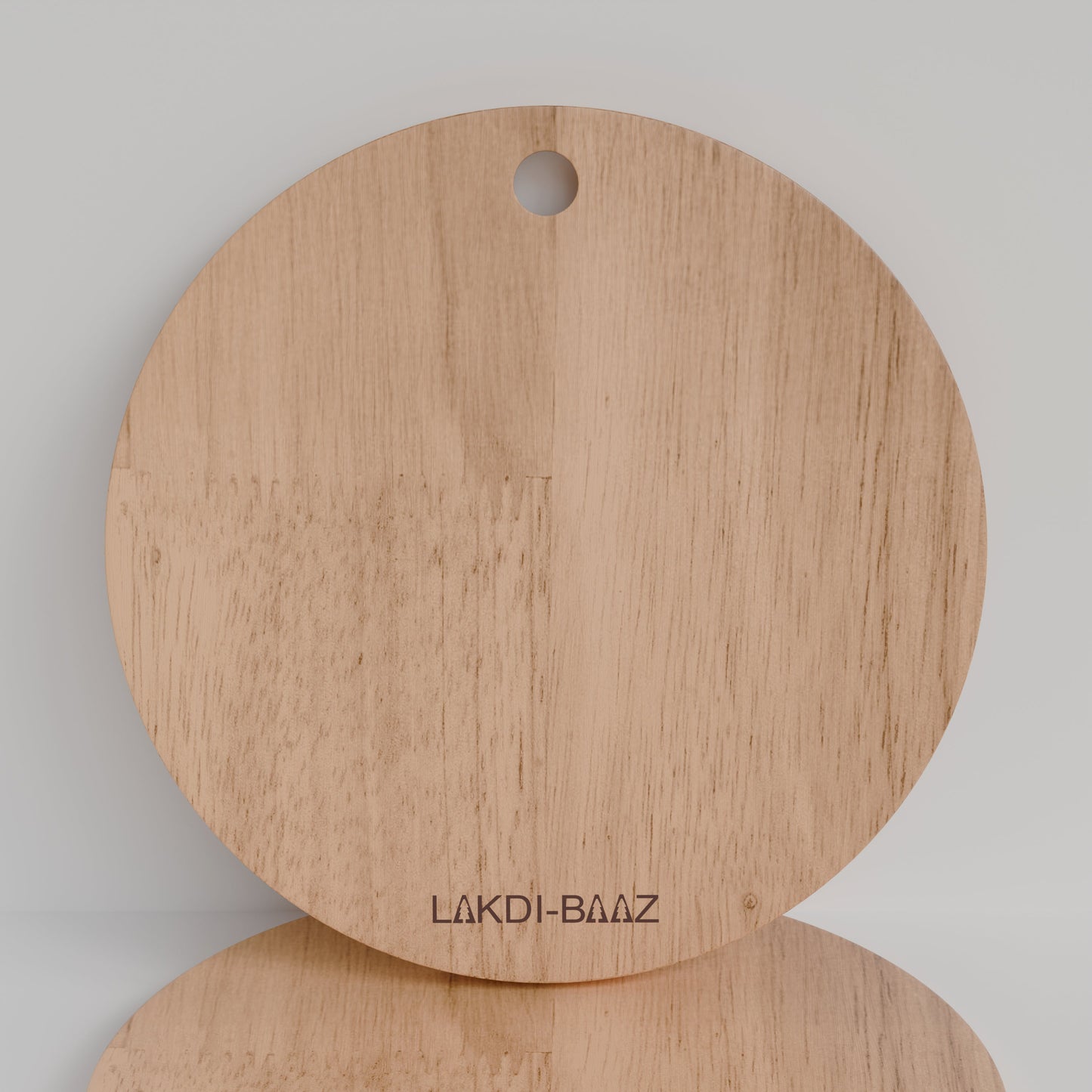 Buy Lakdi Baaz | Round Rubber Wood Chopping Board Rubber – Lightweight Chopper Boards/Cut Board/Serving Board for Daily Use