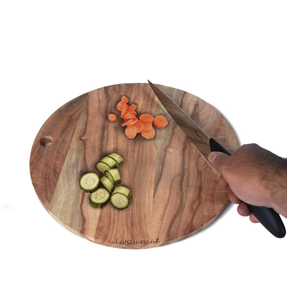 Buy Lakdi Baaz | Wooden Round Cutting Board  made from Natural Neem Wood