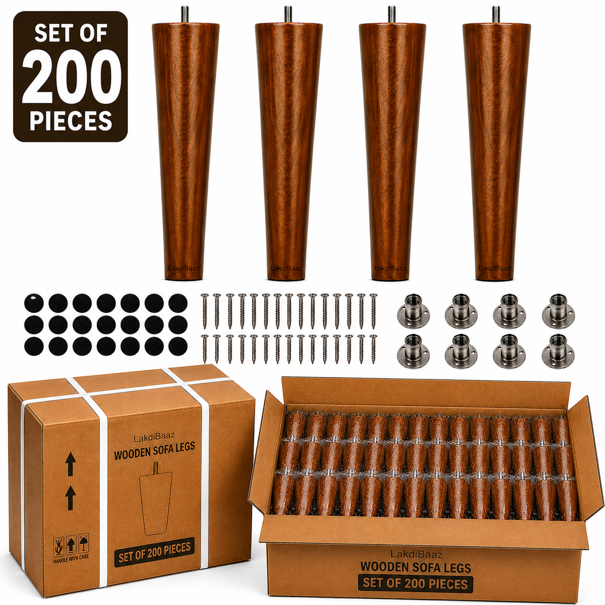 LakdiBaaz Wooden Sofa Legs - SF2T-10Inch