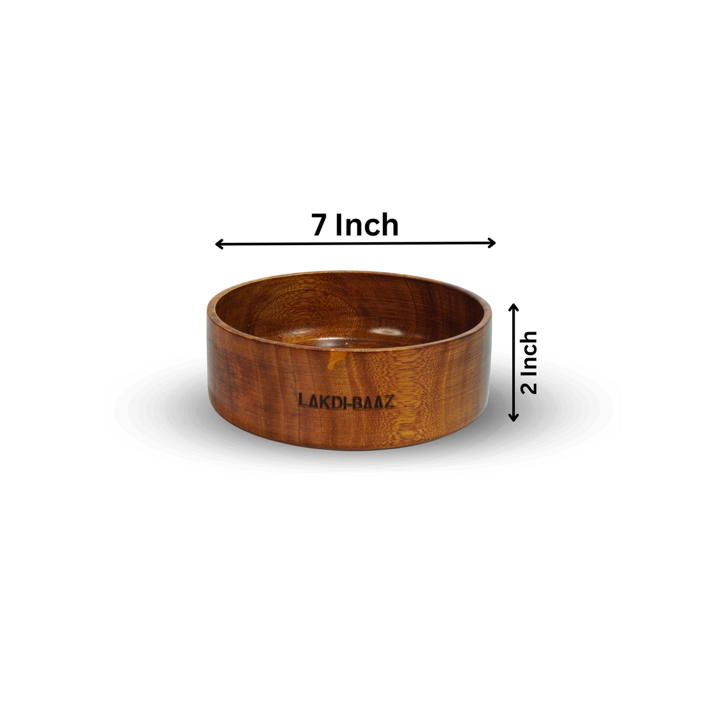Buy Natural Non Toxic Wooden Bowl for Salad Made From Neem Wood No Color Used 750 ml 7Inch/17.5cm Teak