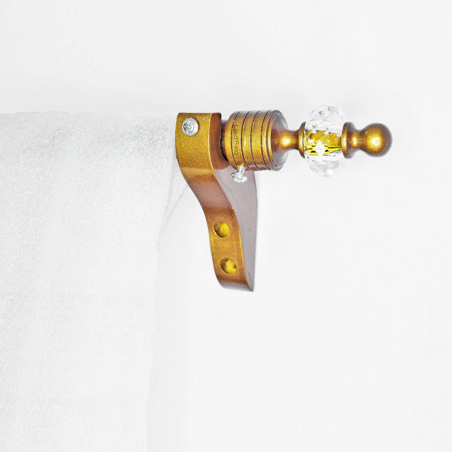 Buy Crystal Gold Paras Wooden Curtain Bracket Finials with Gold Support