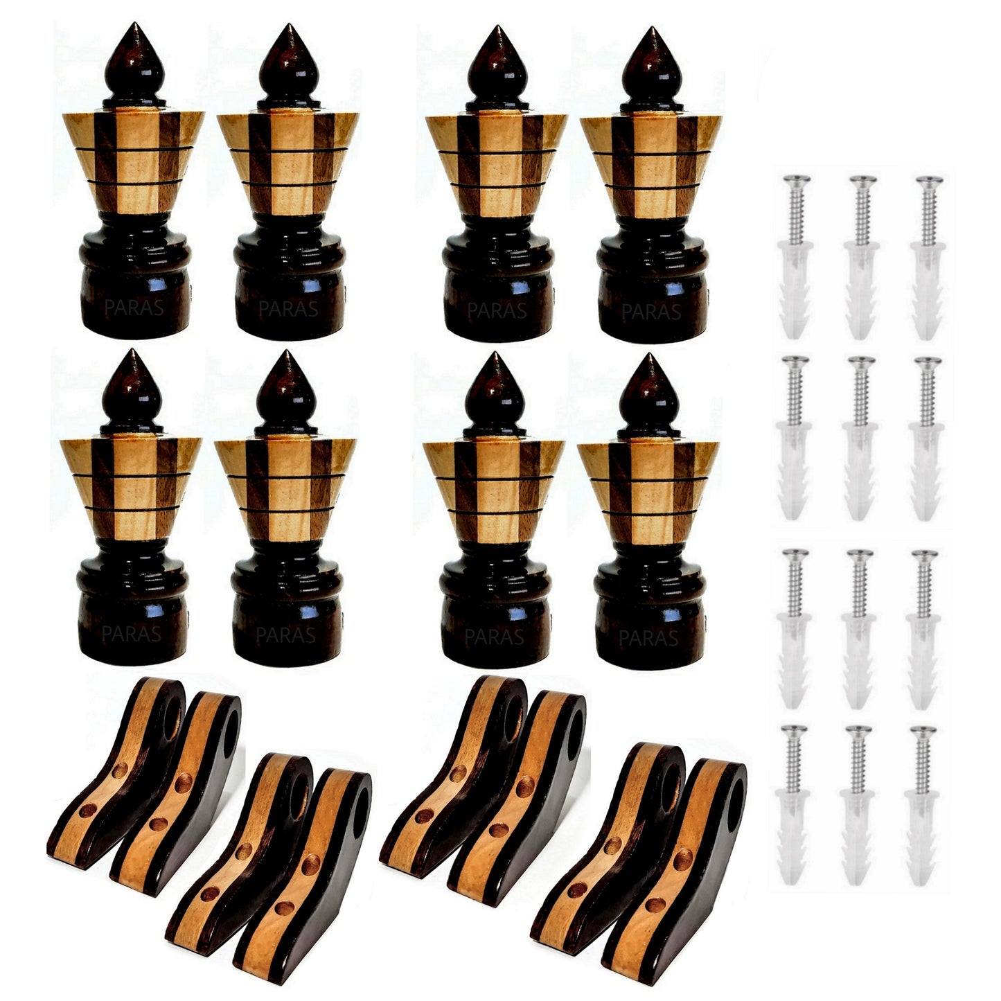 Buy Paras Wooden Curtain Finials with Bracket