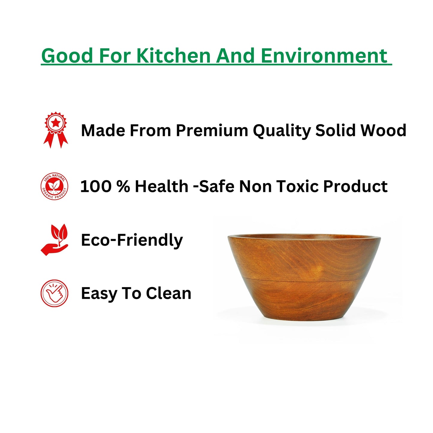 Buy Lakdi-Baaz | Natural Non Toxic Wooden Bowl for Salad Solid Wood 6inch/ 500 ML JB1 Teak-1PC