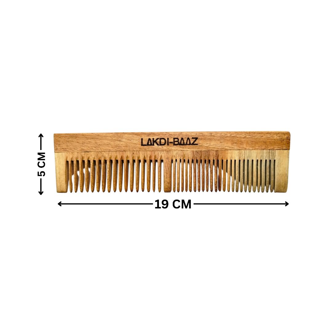 Buy Lakdi-Baaz |Neem Wood Comb for Hair Growth Wide and Narrow Wooden Comb Kanga For man woman