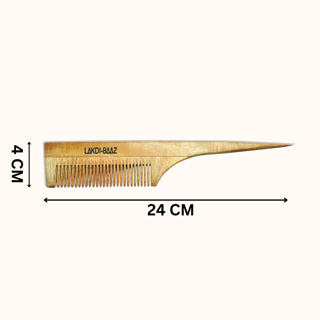 Buy Lakdi-Baaz | Neem Wood Comb for Hair Growth Wooden Tail Comb Kangha For man and woman