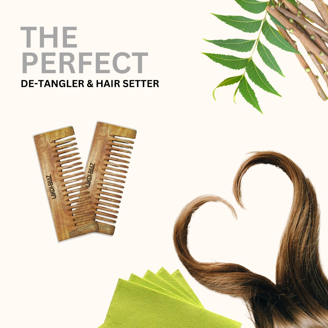 Buy Lakdi-Baaz | Natural Neem Wood Comb for Hair Growth Wooden Comb Kangha For man and woman