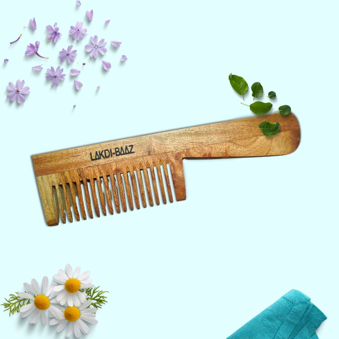 Buy Lakdi-Baaz | Natural Neem Wood Comb for Hair Growth Wooden Comb Kangha For man and woman