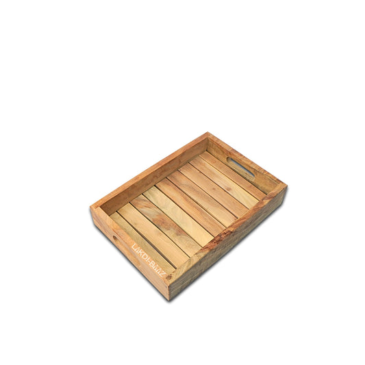 Buy Lakdi-Baaz| Premium Wooden Serving Tray Small Natural(7 X 10 Inch)