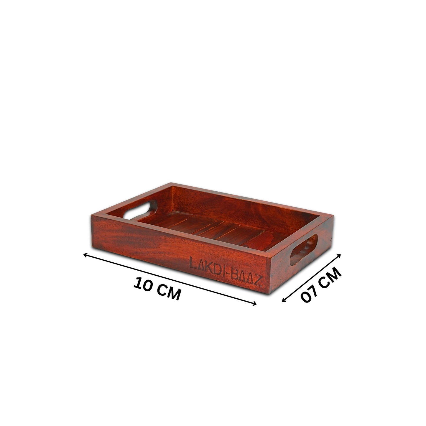 Buy Lakdi-Baaz| Premium Wooden Serving Tray Small Teak(7 X 10 Inch)