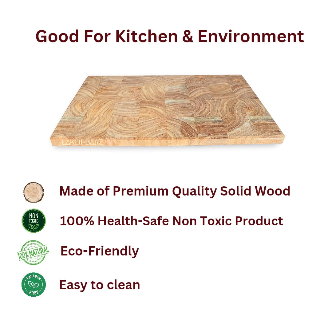 Buy Lakdi Baaz | Wooden Endgrain Cutting Board made from Natural Neem Wood